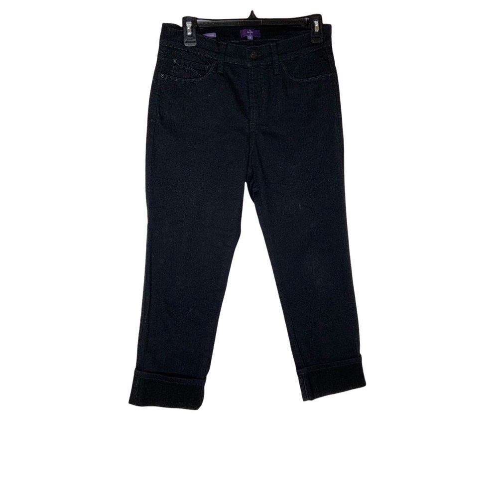 𝅺black wide cuff capri jean pants by NYDJ